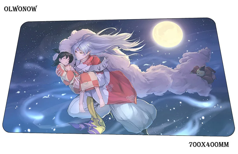 Inuyasha коврик для мыши 700x400x3 мм игровой коврик для геймера большая игровая компьютерная настольная клавиатура со встроенной мышью HD Печать игровые коврики
