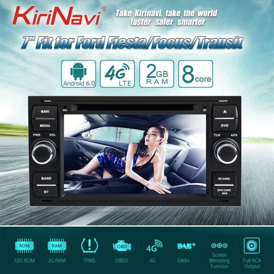 Top KiriNavi Octa core 4G LET android 7 touch screen car dvd for Ford Focus Fiesta Transit radio support 4K Video 4G 2 Top KiriNavi Octa core 4G LET android 7 touch screen car dvd for Ford Focus Fiesta Transit radio support 4K Video 4G 2