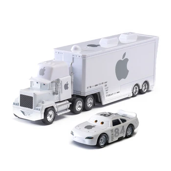 

Disney Pixar Cars 3 2 Toys Lightning McQueen White Apple Mack Uncle Truck Jackson Storm Mater 1:55 Diecast Metal Alloy Model Car