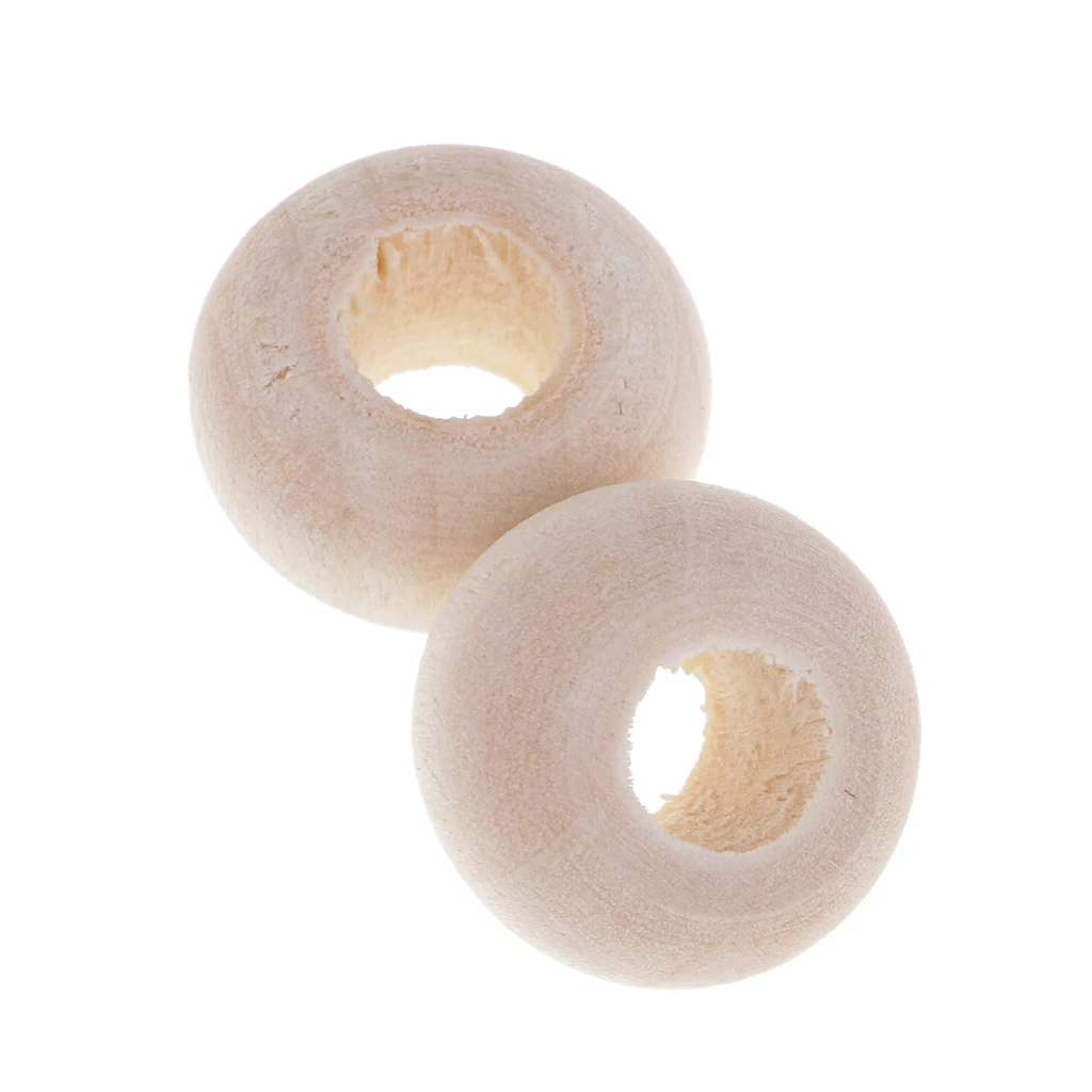 Wholesale 100 Pieces Natural Abacus Wood Spacer Beads 14x8mm Large Hole Wooden Beads for DIY Jewelry Making Toys Crafts