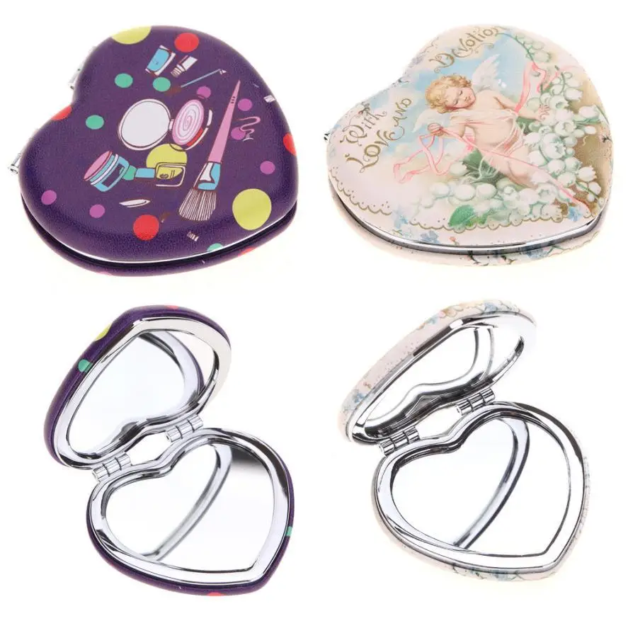 

Makeup Mirror Heart Shape Girl Mini Double Sides Portable Mirror Pocket Makeup Cosmetics Compact Mirrors DropShipping