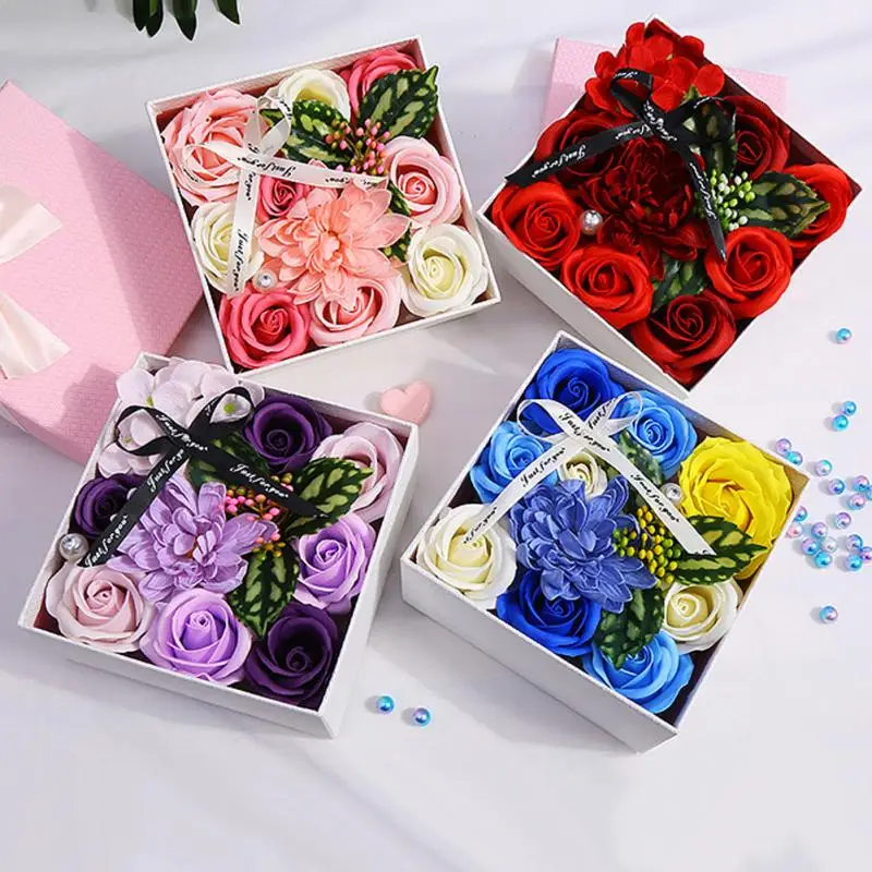 1 коробка DIY имитация розы ручной работы мыло цветок с лентой свадебный сувенир День святого Валентина подарки на день рождения красивый подарок матери