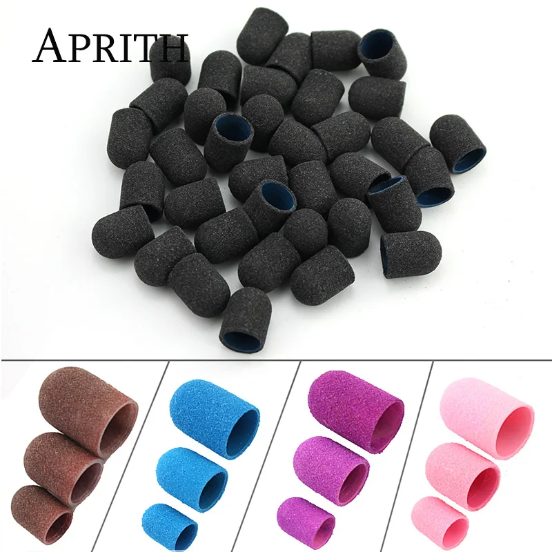 

5pcs/lot Plastic Base Sanding Caps With Rubber Grip Sanding Mandrel Machine Milling Cutter for Accessories Foot Cuticle Tool