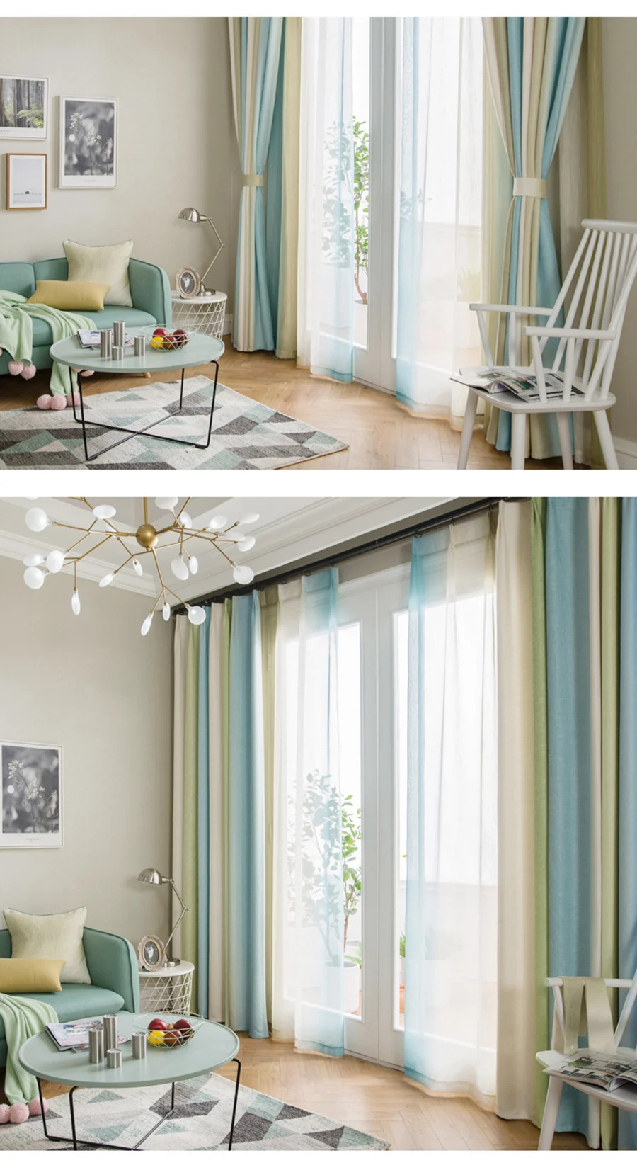 Градиентные цветные полосы высокого оттенка шторы для гостиной, спальни, кухонные шторы, тюль на заказ, Средиземноморский стиль, домашний декор* 30