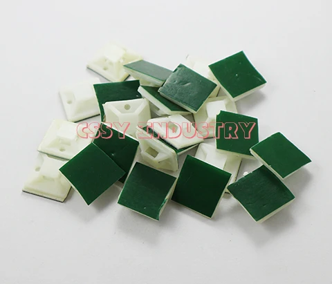 

freeshipping 12x12 20mmx20mm 25x25 Self Adhesive Cable Tie Mount Base Holders green color