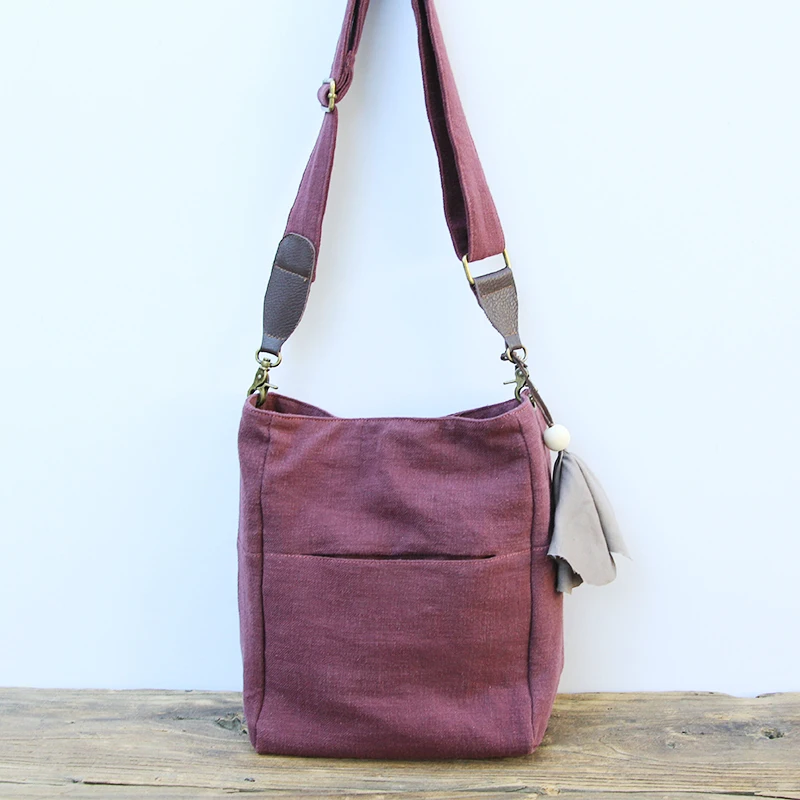 2017 women cotton linen shoulder bags small fresh cloth canvas retro