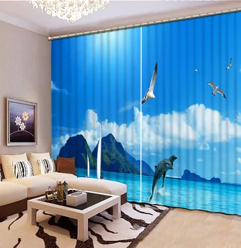 

NoEnName_Null 3D Printing Curtains High Quality Blackout Curtains Lifelike Bedroom Living Room Sunshade Window Curtain CL-D109