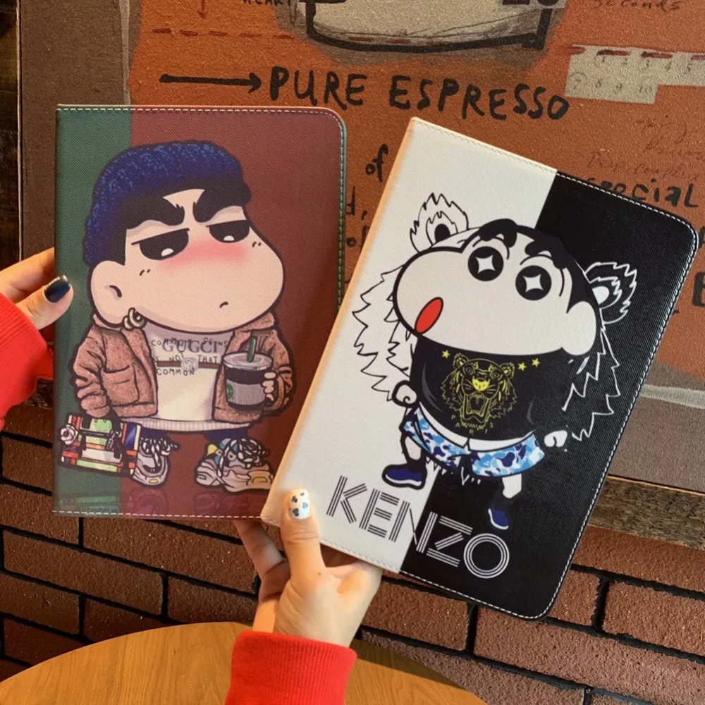 Для iPad 9 7 2017/2018 чехол высокого качества с мультяшным рисунком Crayon Shinchan флип