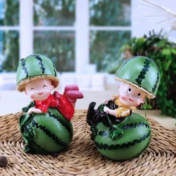 

Cute adorable resin crafts decorative cabinet plate Home Furnishing watermelon taro TV cabinet decoration