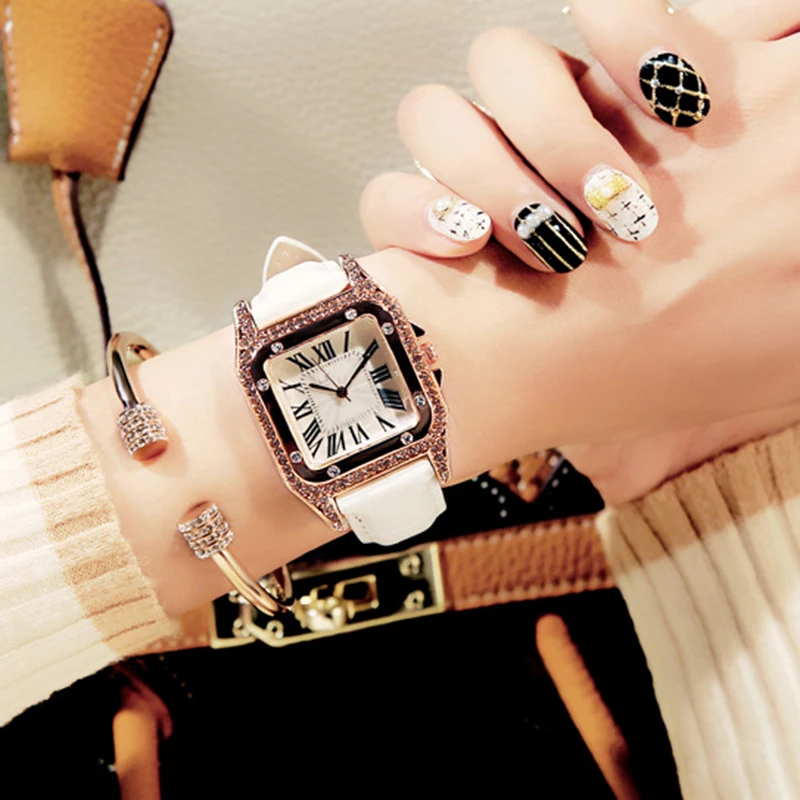 Топ бренд квадратный женский браслет часы Женское платье женские кварцевые часы наручные часы Relogio Feminino Montre Femme