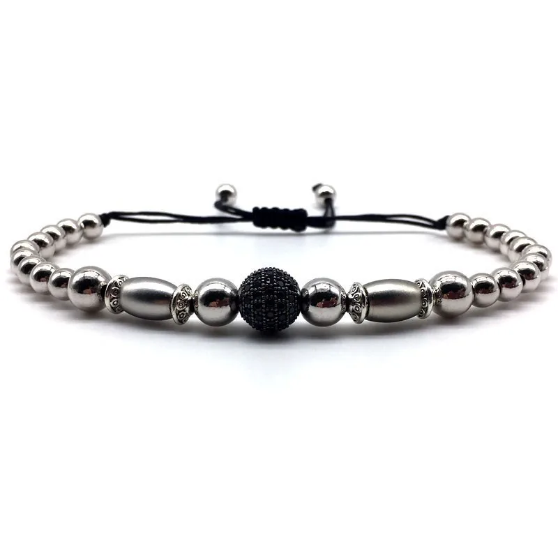 

Fashion New Disco Ball Charm Bracelet Men High Quality Handmade Weave Beaded Bracelet For Men Adjustable Jewelry Pulsera