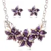 Austrian Crystal Enamel Flower Jewelry Sets Women African Costume Jewelry Maxi Necklace Earring Set XY-N404 ► Photo 3/6