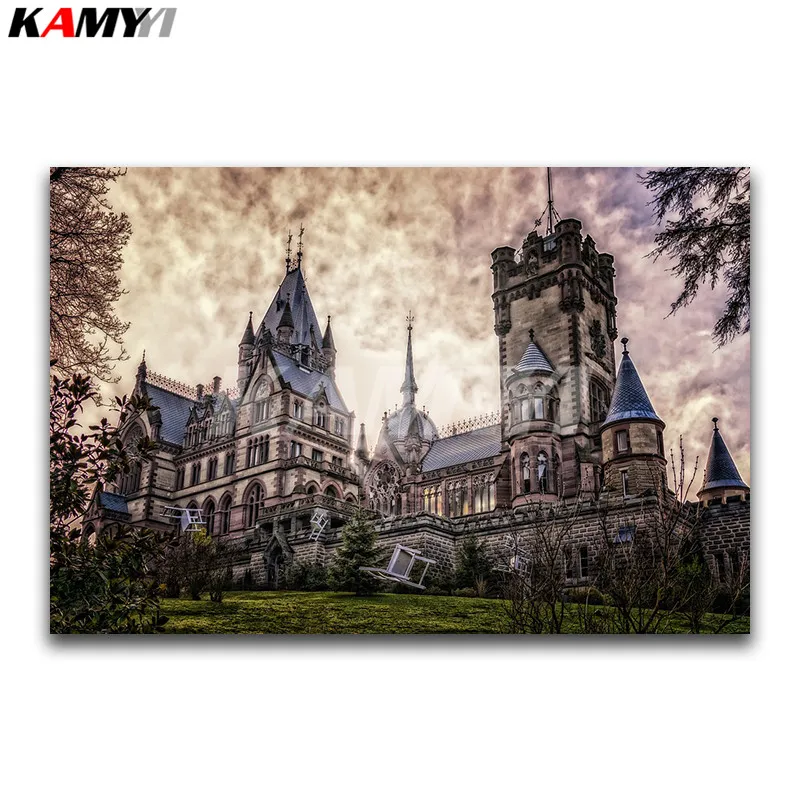 Full Square Diamond embroidery Cross stitch scenery Full Diamond mosaic fantasy castle 3D DIY Diamond painting Cartoon_