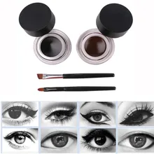 2 шт Водонепроницаемый двойной цвет подводка-гель для глаз набор с подводкой для глаз и кисти для бровей delicador De Ojos Maquillaje A Prueba De Agua# YL5