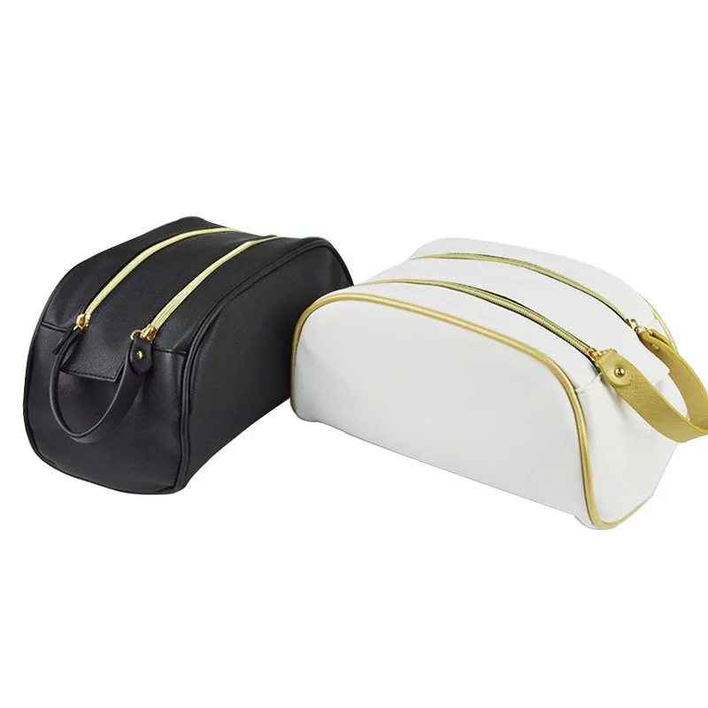 Korean PU Cosmetic Bag Storage Bag Double Zipper Large Capacity Waterproof Cosmetic Bag Korean PU Cosmetic Bag Storage Bag Double Zipper Large Capacity Waterproof Cosmetic Bag
