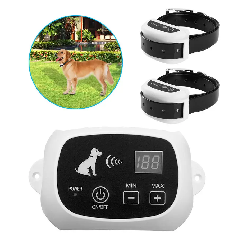 Retail Wireless Electric Dog Pet Fence Containment System Transmitter Collar Waterproof 27g9