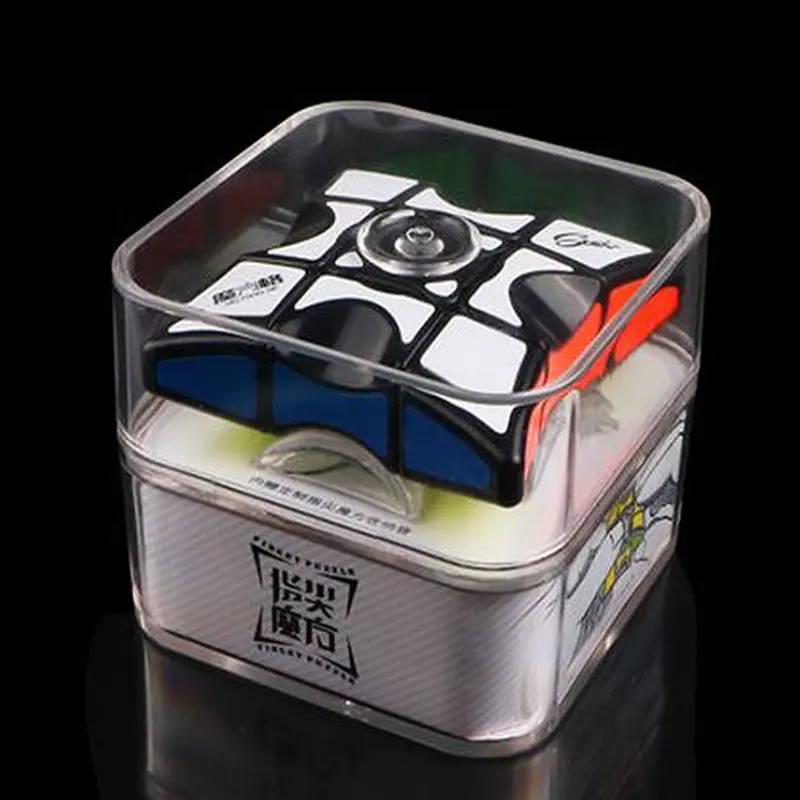 QIYI Fingertip Cube Fingertip Gyro Cube Развивающие игрушки 1x3x3 головоломка волшебный куб игрушки для детей и взрослых Cubo Magico подарок - Цвет: black