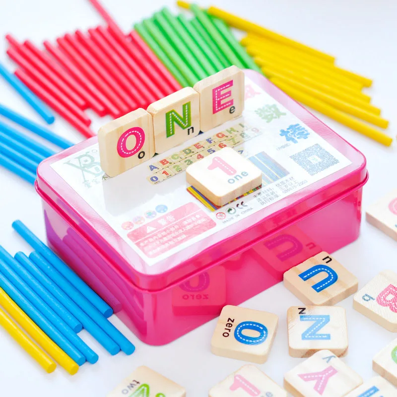 

NEW SALE Wooden Math Toys for Children Mathematics Numbers Sticks Math Wood Toy Early Learning Educational Toys Puzzle with Box