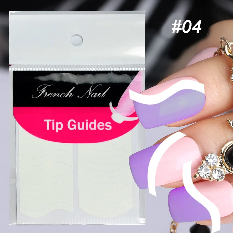 10 упаковок Французский маникюр Smile Tip Guides педикюр DIY Nail Art sticker s Брендовые женские инструменты для макияжа УФ-гель для дизайна ногтей стикер