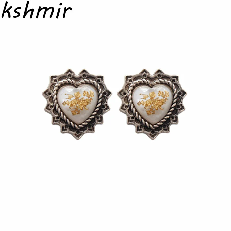 

Style restoring ancient ways girl heart embossment love earrings High-quality goods hot girl earrings