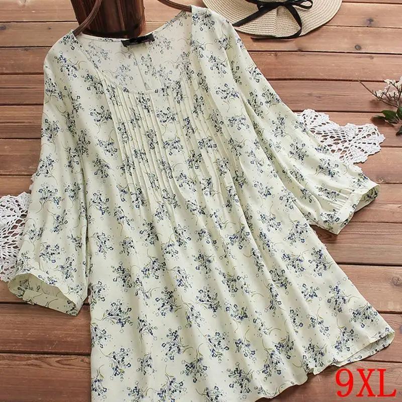 Женская рубашка большого размера плюс 5XL 6XL 8XL 9XL Летняя Повседневная Свободная