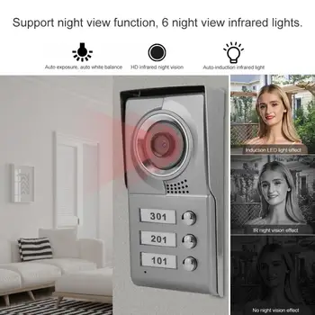 

3 Apartments 7 Inch Video Door Phone APP Control Intercom Doorbell IR Night View