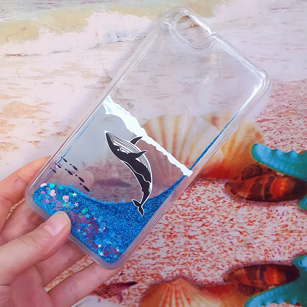 Мягкий чехол с жидкой водой для samsung Galaxy S5 S6 S7Edge S8 S9 S10 Lite Plus A40 A70 Whale Unicorn Minnie чехол для телефона s - Цвет: black whale