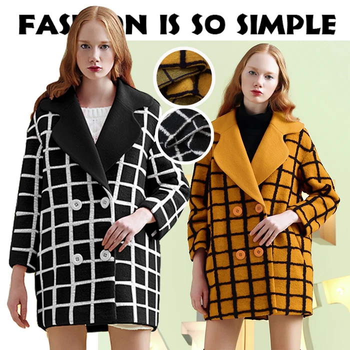 

High-end brand plaid wool coat jacket wool fabric advanced custom clothing wool / viscose blended fabrics