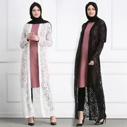 Мусульманское платье 2019 abaya женский кружевной открытый кардиган длинное мусульманское платье макси женская накидка в восточном стиле