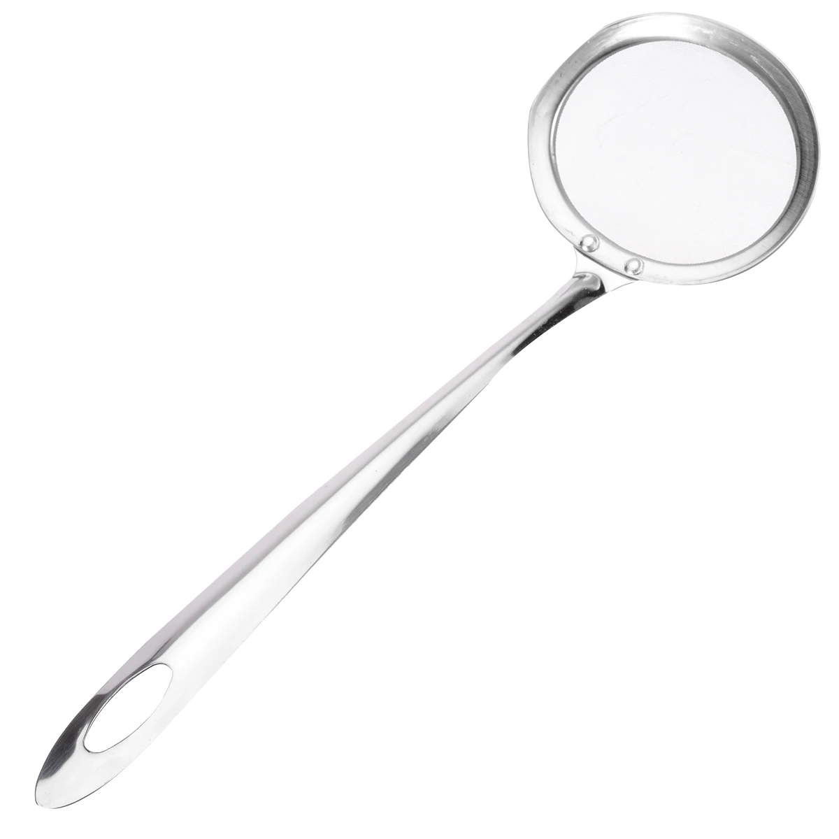 New Stainless Steel Long Handle Fine Mesh Wire Strainer Food Soup Filter Residue Colander Scoop Oil Skimmer Kitchen Scoop Tool