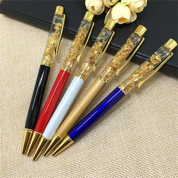 

Coloffice 1pc 24k Gold Foil Gift Pens Metal Crystal Pen Ballpoint Pens With Gold Foil Many Colors Available Gold Foil Pens