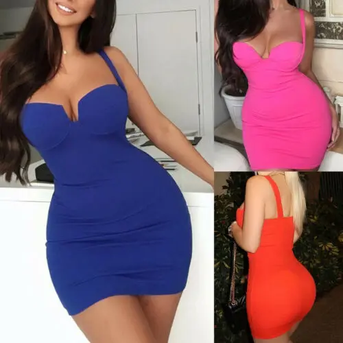 

2019 Women's Bandage Bodycon Sleeveless Evening Party Club Wear Sexy Short Mini Dress