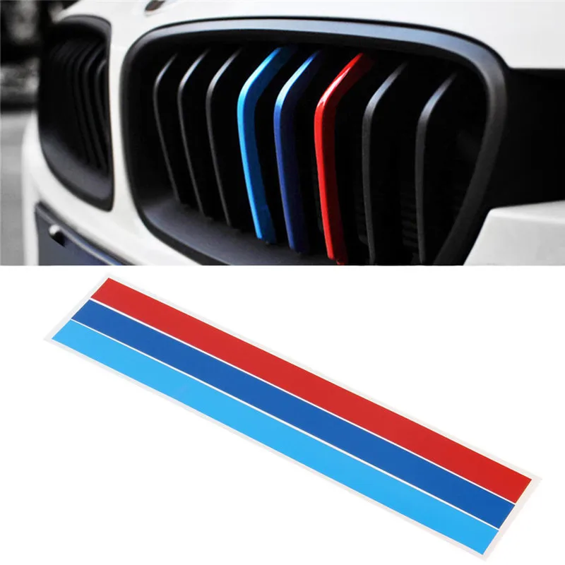 Наклейка для BMW M3 M5 E46 E60 E90 высокое качество 3 цвета Передняя решетка гриль полоса