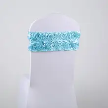 Свадебные украшения 15*30 см эластичные чехлы для стульев роза Свадебный сатиновый чехлы для стульев банка с бантом