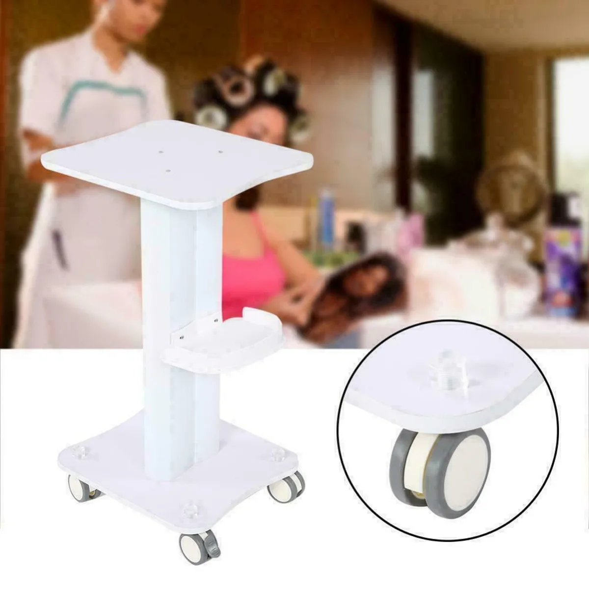 

Bubble Beauty Instrument Machine Storage Rack Tower Movable Assemble Plastic Shelf Trolley Wheel Cart Stand Organizer For Salon