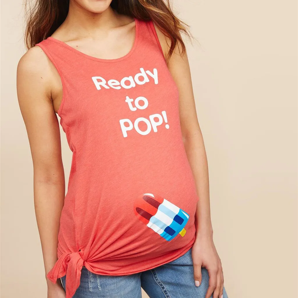 

Maternity Clothes Women Maternity Ice Cream Sleeveless Pregnancy Nursing Baby Tops Vest Blouse Camiseta Lactancia Enfermagem