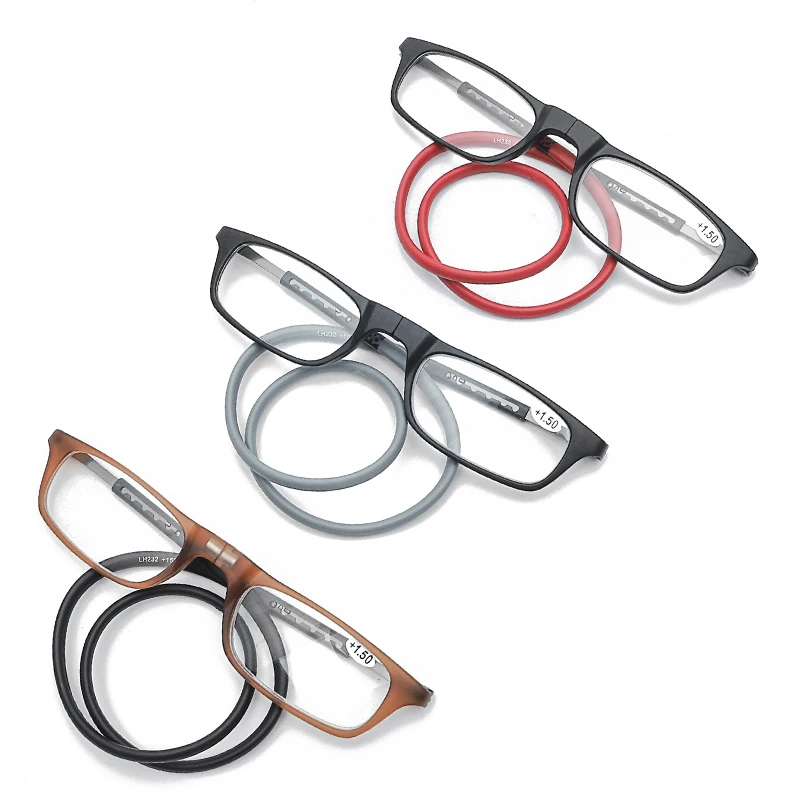 Новые портативные магнитные впитывающие Висячие шейные очки для чтения, Висячие мужские и женские универсальные очки TR90 для дальнозоркости