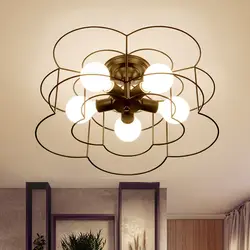 Современный Лаконичный творчески цветок железный потолок лампа ресторан кафе Спальня гостиная офис украшение лампы Бесплатная доставка