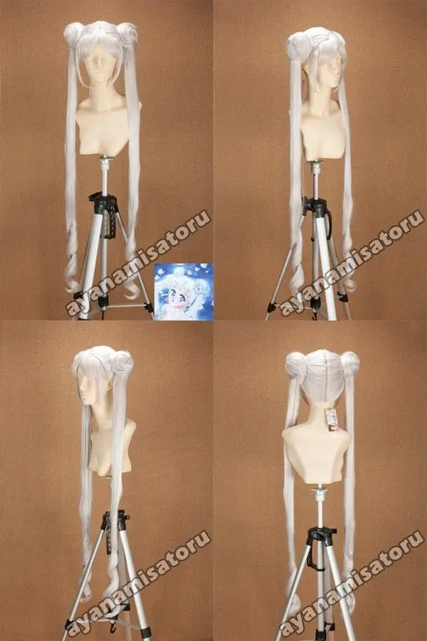 

free shipping New Cosplay Wig Anime Sailor Moon March Hare Silver Wig