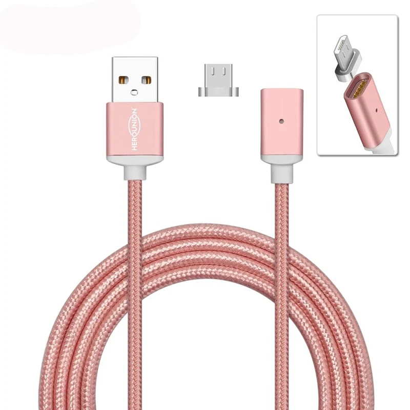 1 м нейлоновое магнитное зарядное устройство Micro USB для мобильных телефонов Xiaomi Huawei Android 2.1A Быстрая зарядка Магнит Micro USB кабель для передачи данных