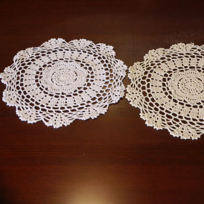 

Handmade hook flowers cotton lace / hollow round decorative mat coasters cup pads / American style
