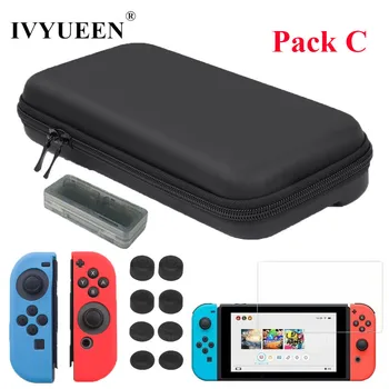 

IVYUEEN Protective Hard Portable Travel Carry Case Shell Pouch for Nintend Switch NS Console & Accessories for Jon Con Grip Caps