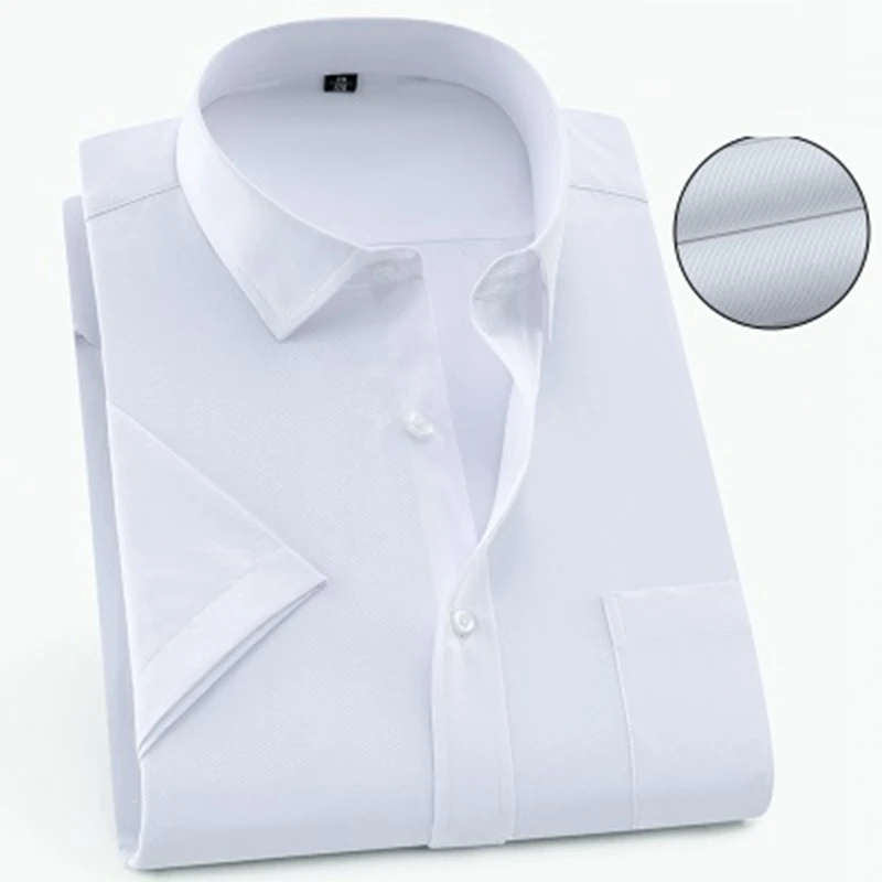 Мужская рубашка с коротким рукавом, большой размер 10XL 11XL 12XL 13XL 14XL, деловая офисная удобная летняя белая рубашка с отворотом 8XL 9XL