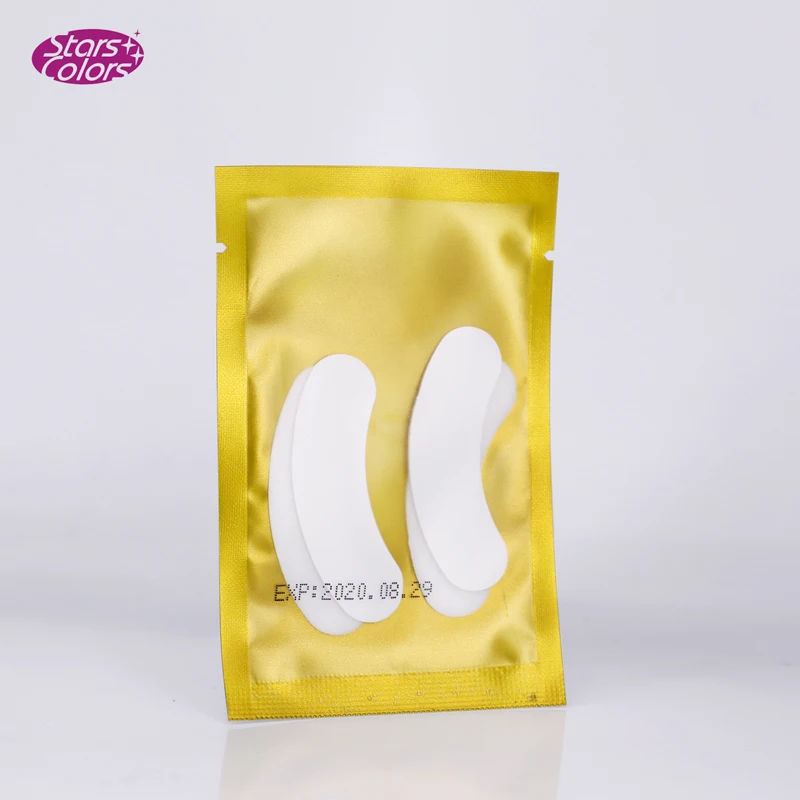 Hot sell 200 pairs box Eye pads for eyelash extension Lint free eye gel patches gold 1