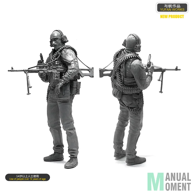 Миниатюрный 1/35 CS Counter-strike пулеметчик отдельного солдата Смола Модель Рисунок комплект Лоо-12