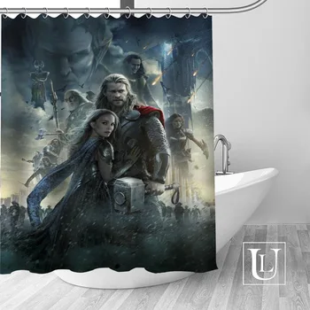 

High Quality Custom Iron Man Shower Curtain Polyester Fabric Bathroom Curtain Hooks Mildew Resistant Bathroom Decor