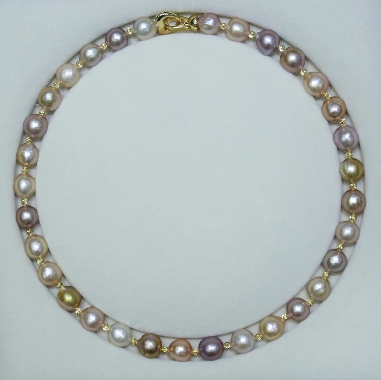 BaroqueOnly THREE WAYS CAN WEAR Mixed-colour Baroque Natural Freshwater Pearl Necklace sweater chain 2018 new arrival free ship Fine Jewelry