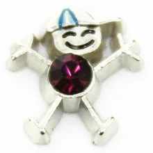 hot selling 10PCS little boys february birthstone floating charms for glass floating lockets