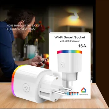 

EU US UK Smart Plug Wifi Smart Socket LED Scene Light Timing Remote Control Socket Voice Smart plug Works With Google Home Alexa