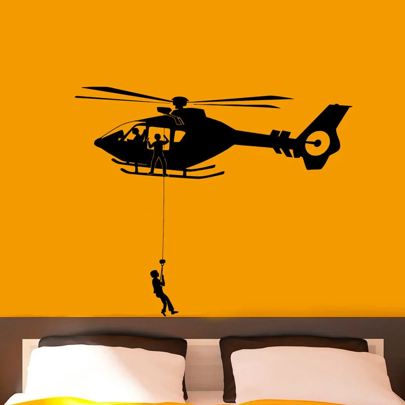 

ZOOYOO Airforce Helicopter Army Wall Stickers Removable Art Vinyl Wall Decals Home Decor Kids Children Room Decoration